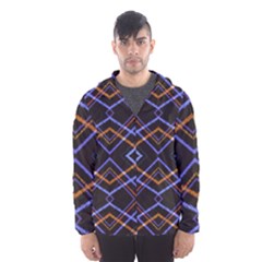 Intersecting Diamonds Motif Print Pattern Men s Hooded Windbreaker by dflcprintsclothing