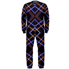 Intersecting Diamonds Motif Print Pattern Onepiece Jumpsuit (men)  by dflcprintsclothing