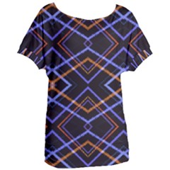 Intersecting Diamonds Motif Print Pattern Women s Oversized Tee by dflcprintsclothing