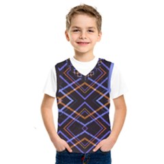 Intersecting Diamonds Motif Print Pattern Kids  Basketball Tank Top by dflcprintsclothing