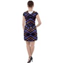 Intersecting Diamonds Motif Print Pattern Drawstring Hooded Dress View2