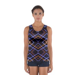 Intersecting Diamonds Motif Print Pattern Sport Tank Top  by dflcprintsclothing