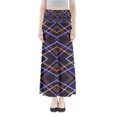 Intersecting Diamonds Motif Print Pattern Full Length Maxi Skirt by dflcprintsclothing