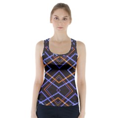 Intersecting Diamonds Motif Print Pattern Racer Back Sports Top by dflcprintsclothing