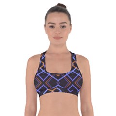 Intersecting Diamonds Motif Print Pattern Cross Back Sports Bra by dflcprintsclothing