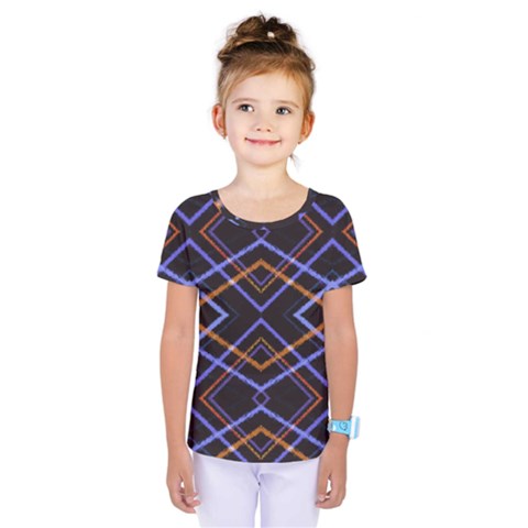 Intersecting Diamonds Motif Print Pattern Kids  One Piece Tee by dflcprintsclothing