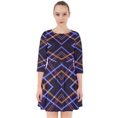 Intersecting Diamonds Motif Print Pattern Smock Dress by dflcprintsclothing