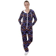 Intersecting Diamonds Motif Print Pattern Women s Tracksuit by dflcprintsclothing