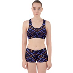 Intersecting Diamonds Motif Print Pattern Work It Out Gym Set by dflcprintsclothing