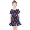 Intersecting Diamonds Motif Print Pattern Kids  Simple Cotton Dress View1