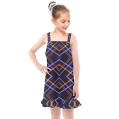 Intersecting Diamonds Motif Print Pattern Kids  Overall Dress by dflcprintsclothing