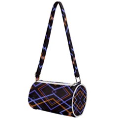 Intersecting Diamonds Motif Print Pattern Mini Cylinder Bag