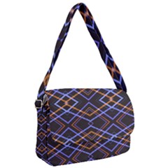 Intersecting Diamonds Motif Print Pattern Courier Bag