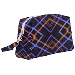 Intersecting Diamonds Motif Print Pattern Wristlet Pouch Bag (large)