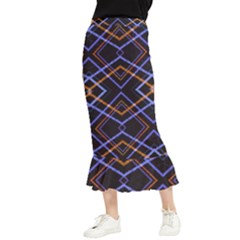 Intersecting Diamonds Motif Print Pattern Maxi Fishtail Chiffon Skirt by dflcprintsclothing