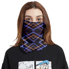 Intersecting Diamonds Motif Print Pattern Face Covering Bandana (two Sides) by dflcprintsclothing