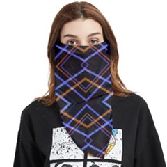 Intersecting Diamonds Motif Print Pattern Face Covering Bandana (triangle) by dflcprintsclothing