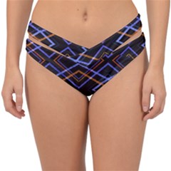 Intersecting Diamonds Motif Print Pattern Double Strap Halter Bikini Bottom