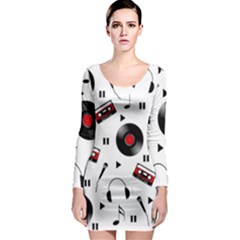 Music Life Long Sleeve Bodycon Dress by Valentinaart