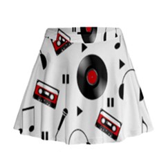 Music Life Mini Flare Skirt by Valentinaart