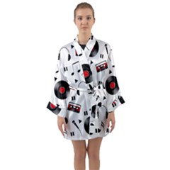 Music Life Long Sleeve Satin Kimono by Valentinaart