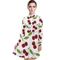 Fruit Life Long Sleeve Chiffon Shirt Dress