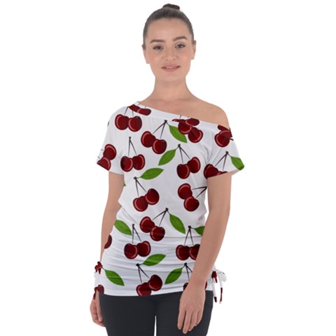 Fruit Life Off Shoulder Tie-up Tee by Valentinaart