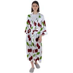 Fruit Life Maxi Satin Kimono