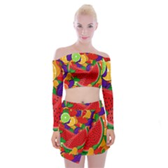 Fruit Life 2  Off Shoulder Top With Mini Skirt Set by Valentinaart