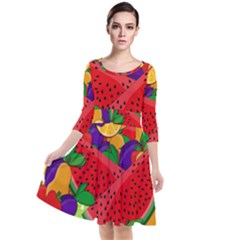 Fruit Life 2  Quarter Sleeve Waist Band Dress