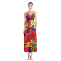 Fruit Life 2  Button Up Chiffon Maxi Dress