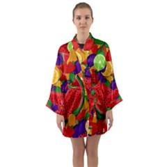 Fruit Life 2  Long Sleeve Satin Kimono