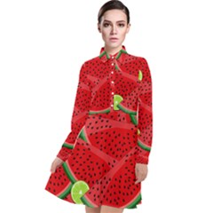 Fruit Life 3 Long Sleeve Chiffon Shirt Dress