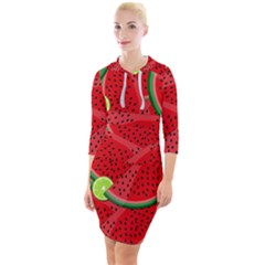 Fruit Life 3 Quarter Sleeve Hood Bodycon Dress