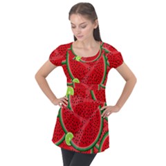 Fruit Life 3 Puff Sleeve Tunic Top by Valentinaart