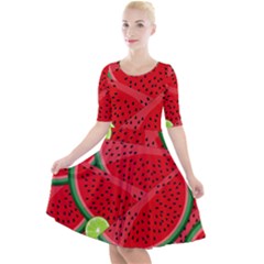 Fruit Life 3 Quarter Sleeve A-line Dress