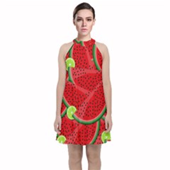 Fruit Life 3 Velvet Halter Neckline Dress 