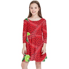 Fruit Life 3 Kids  Quarter Sleeve Skater Dress