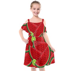 Fruit Life 3 Kids  Cut Out Shoulders Chiffon Dress by Valentinaart