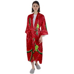 Fruit Life 3 Maxi Satin Kimono by Valentinaart