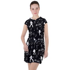 Elvis Drawstring Hooded Dress