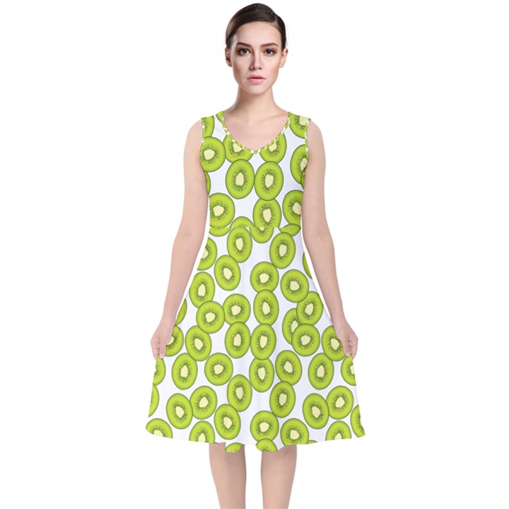 Fruit Life 4 V-Neck Midi Sleeveless Dress 