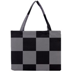 Black Gingham Check Pattern Mini Tote Bag by yoursparklingshop