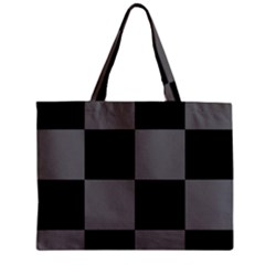 Black Gingham Check Pattern Zipper Mini Tote Bag by yoursparklingshop