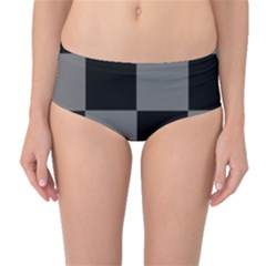 Black Gingham Check Pattern Mid-waist Bikini Bottoms by yoursparklingshop