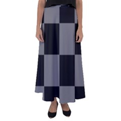 Black Gingham Check Pattern Flared Maxi Skirt by yoursparklingshop