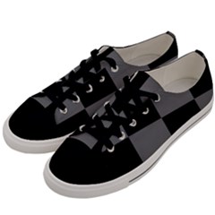 Black Gingham Check Pattern Men s Low Top Canvas Sneakers by yoursparklingshop