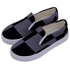 Black Gingham Check Pattern Kids  Canvas Slip Ons by yoursparklingshop