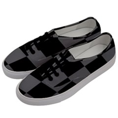 Black Gingham Check Pattern Men s Classic Low Top Sneakers by yoursparklingshop