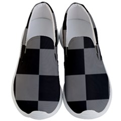 Black Gingham Check Pattern Men s Lightweight Slip Ons by yoursparklingshop